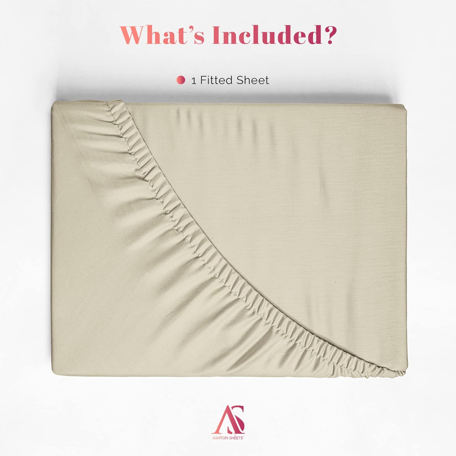 Premium High-Thread-Count Egyptian Cotton Queen Fitted Sheet Only - 16" Deep Pocket Queen Fitted Sheet, Easy Snug Fit, Soft Cooling Sateen Weave, Extra Long Staple Bottom - Sand