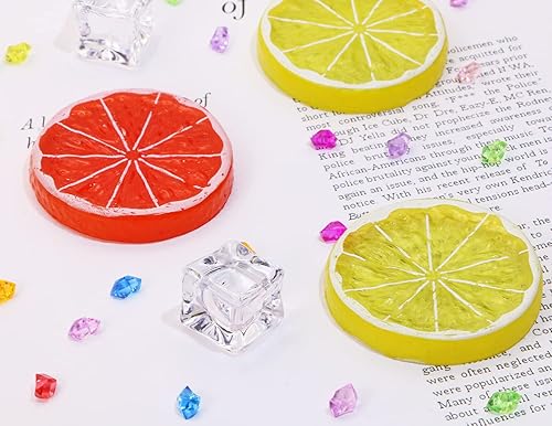 Miniatura 3 de PENTA ANGEL Rocas de hielo trituradas falsas, 500 piezas con forma de diamantes, cubos de hielo de resina plástica para relleno de jarrón, tanque de