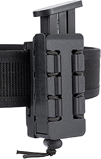 Pistol Mag Holder w/Belt MOLLE Rotatable Adjustable Clip 9mm Magazine Holster OWB Mag Pouch fit 2 1/4" Duty Belt MOLLE Carrier Mount - TACNEX