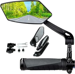 Bike Mirror 1Pair NEW Handlebar Bicycle Mirror, HD 360° Adjustable Wide Angle Bicycle Rear View Mirrors for Handlebar 20-24mm Mountain Road Bike, Electric Bike Accessories
