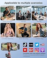 Vista 8 de Mini micrófono inalámbrico para iPhone, micrófono Bluetooth Lavalier para grabación de video, paquete de 2 micrófonos de solapa con clip