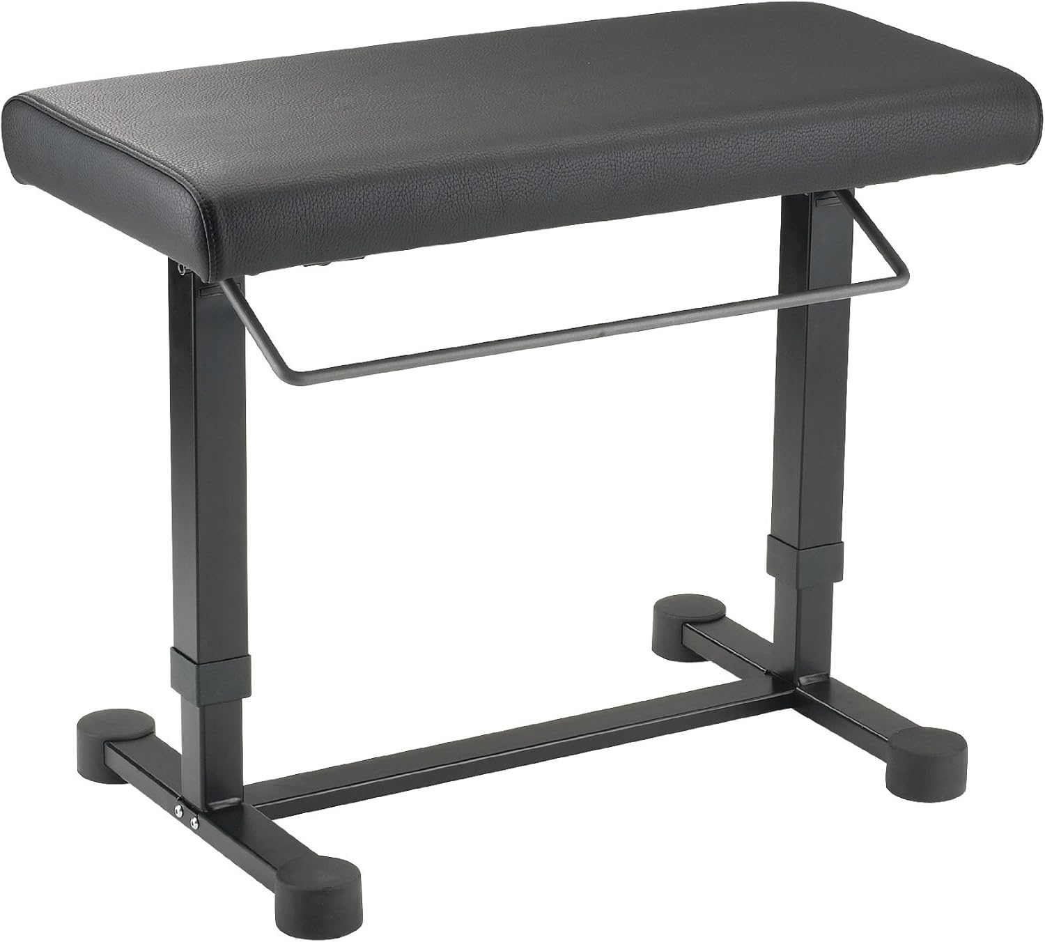 K&M König & Meyer 14080.000.55 Piano Uplift Bench | One-Hand Spring Height Adjust | Thick Padded Large Seat | Wide Frame for Legroom | Pre-Assembled | Breaks Down Compact | German Made | Black