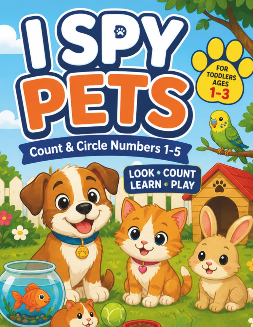 I Spy Pets for Toddlers Ages 1–3: A Fun Counting Book to Learn Numbers 1–5 with Cute Pets (My First I Spy Adventures Ages 1–3)