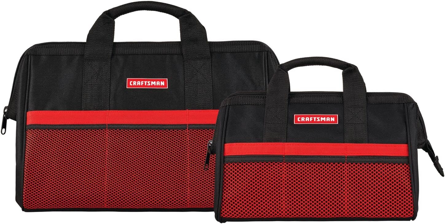 CRAFTSMAN CMST513518 13in & 18in Zippered Tool Bag Combo, Black