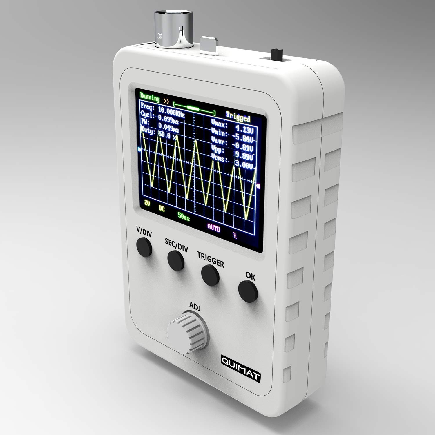 AUKUYEE Updated 2.4" TFT Digital Oscilloscope Kit with Power Supply and BNC-Clip Cable Probe Q15001 (Assembled Finished Machine)
