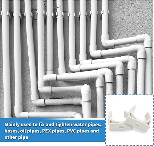 Miniatura 6 de 12 abrazaderas de tubería de agua de PVC, abrazaderas de tubo de identificación de 1-12 pulgadas (1.575 in), hebillas en forma de U para tuberías de