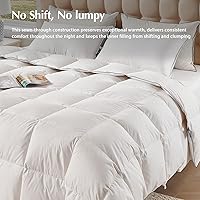 Vista 7 de Pacific Coast - Edredón de plumón de ganso y plumas tamaño King, 100% algodón extra esponjoso, color blanco, para inserto de edredón, suave