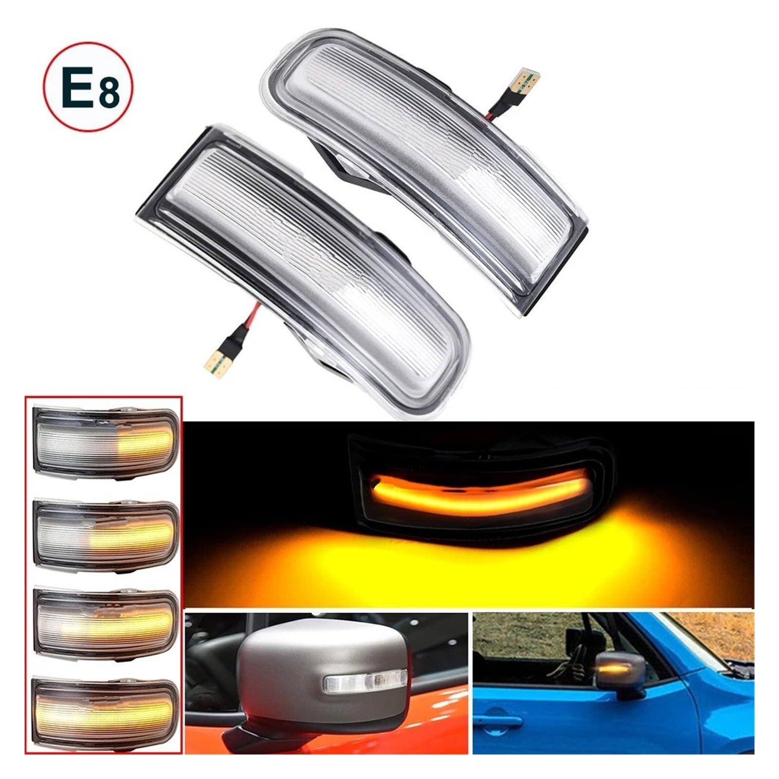 luce Indicatore Direzione Per Jeep Per Renegade 2015-2019 2020 2021 2022 2 Pezzi LED Direzione Specchietto Laterale Freccia Lampeggiante Sequenziale Ripetitore Indicatore Auto Segnale Svolta lampada