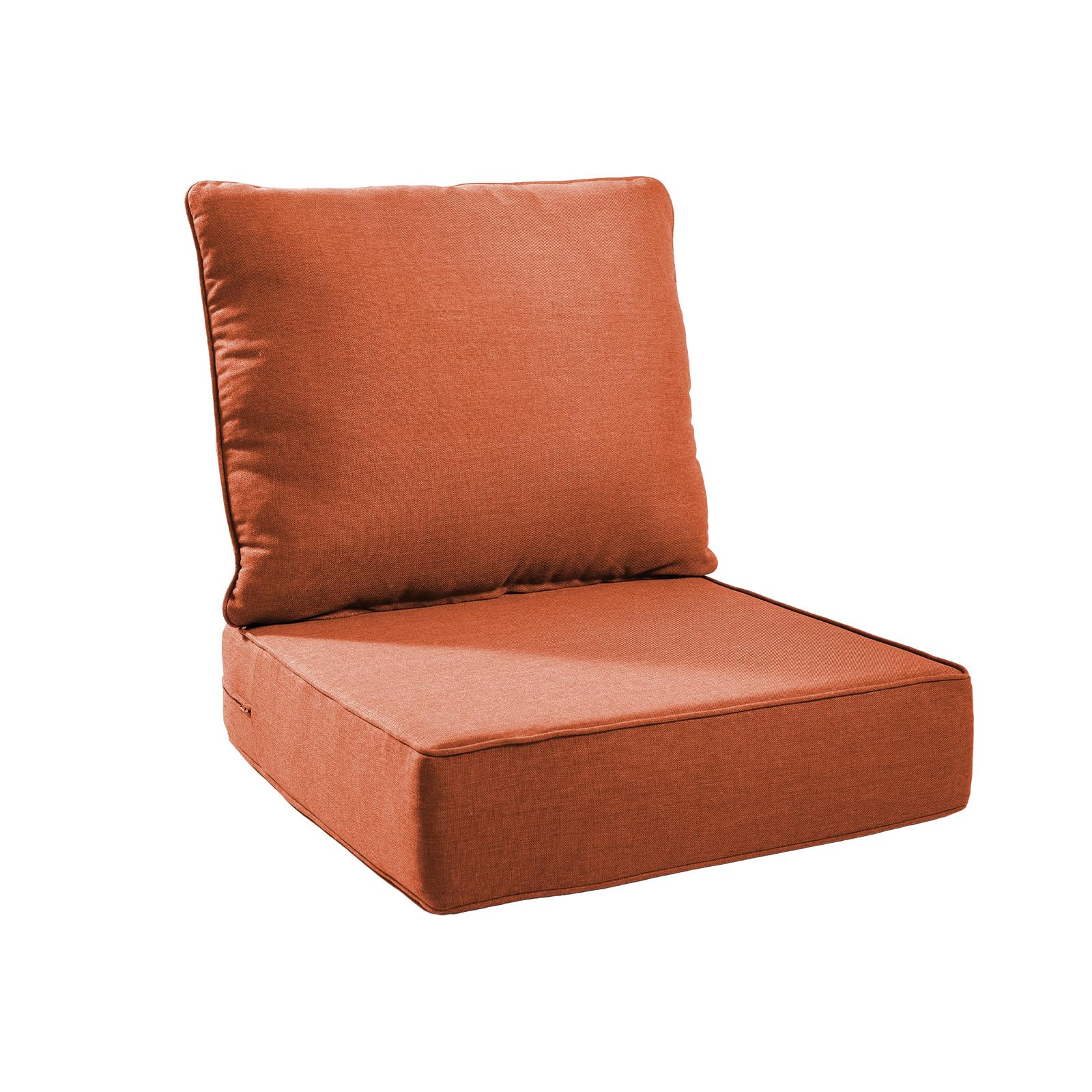 6" Thick Outdoor Chair Cushions - 22"* 24" Patio Furniture Cushions with Water Resistant &amp; Removable Cover, 28D High Density Sponge Patio Cushion for Outdoor Furniture Couch Chair Orange