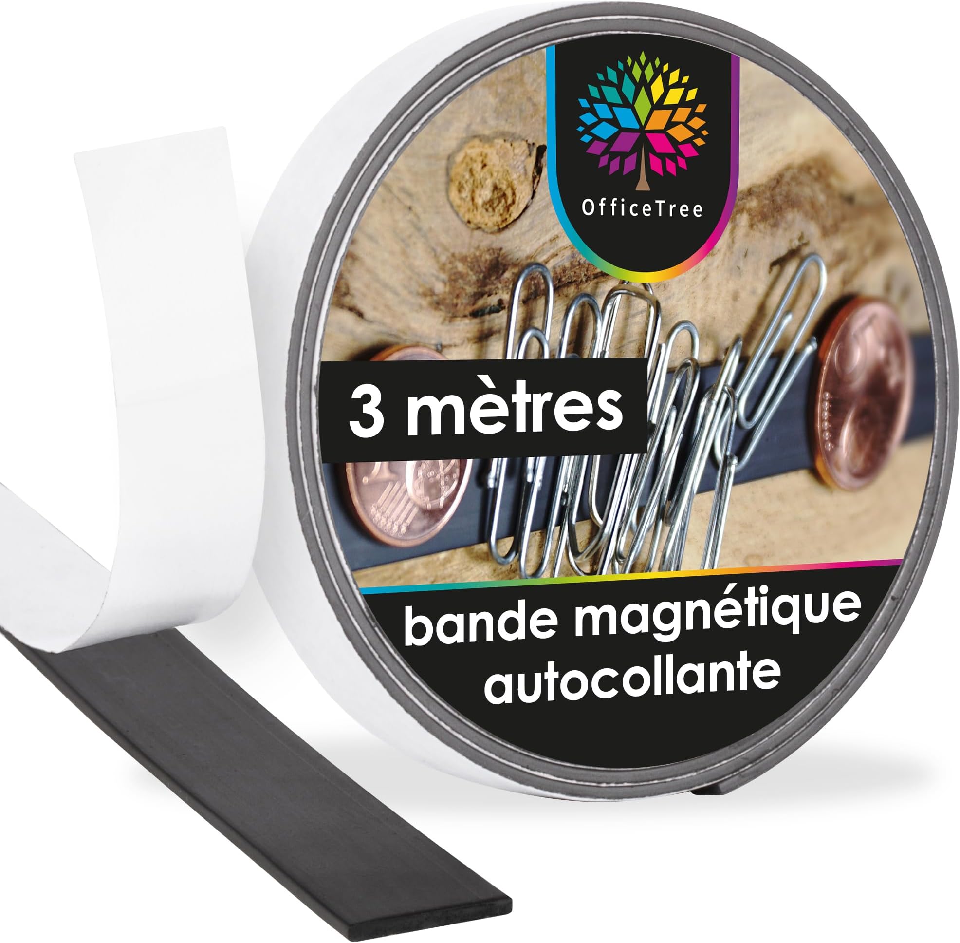 Bande Magnétique Autocollante H 50mm Epaisseur 1,5mm Au Mètre