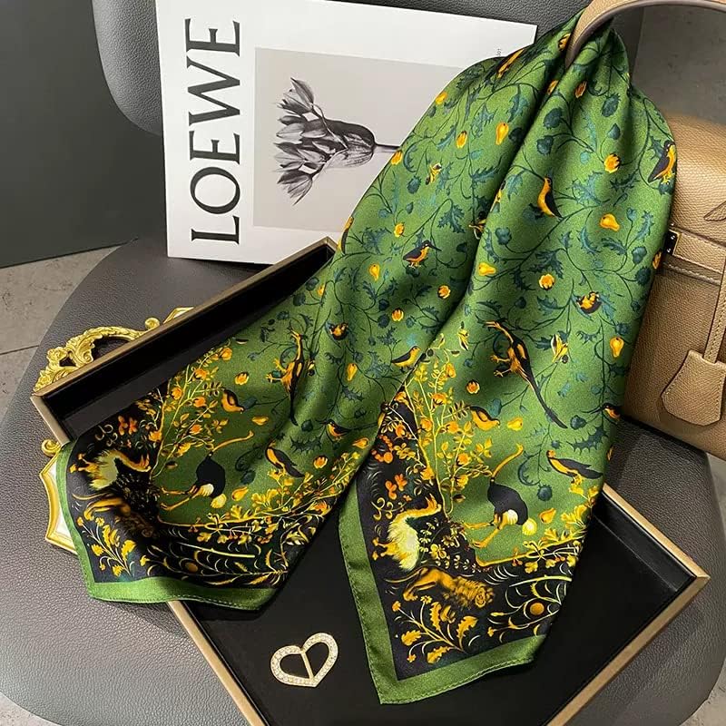 100% Mulberry Silk Scarf 25.6"x25.6" Square Women Neckerchief Headscarf - Lightweight Neck Scarf Gift Packed - Image 5