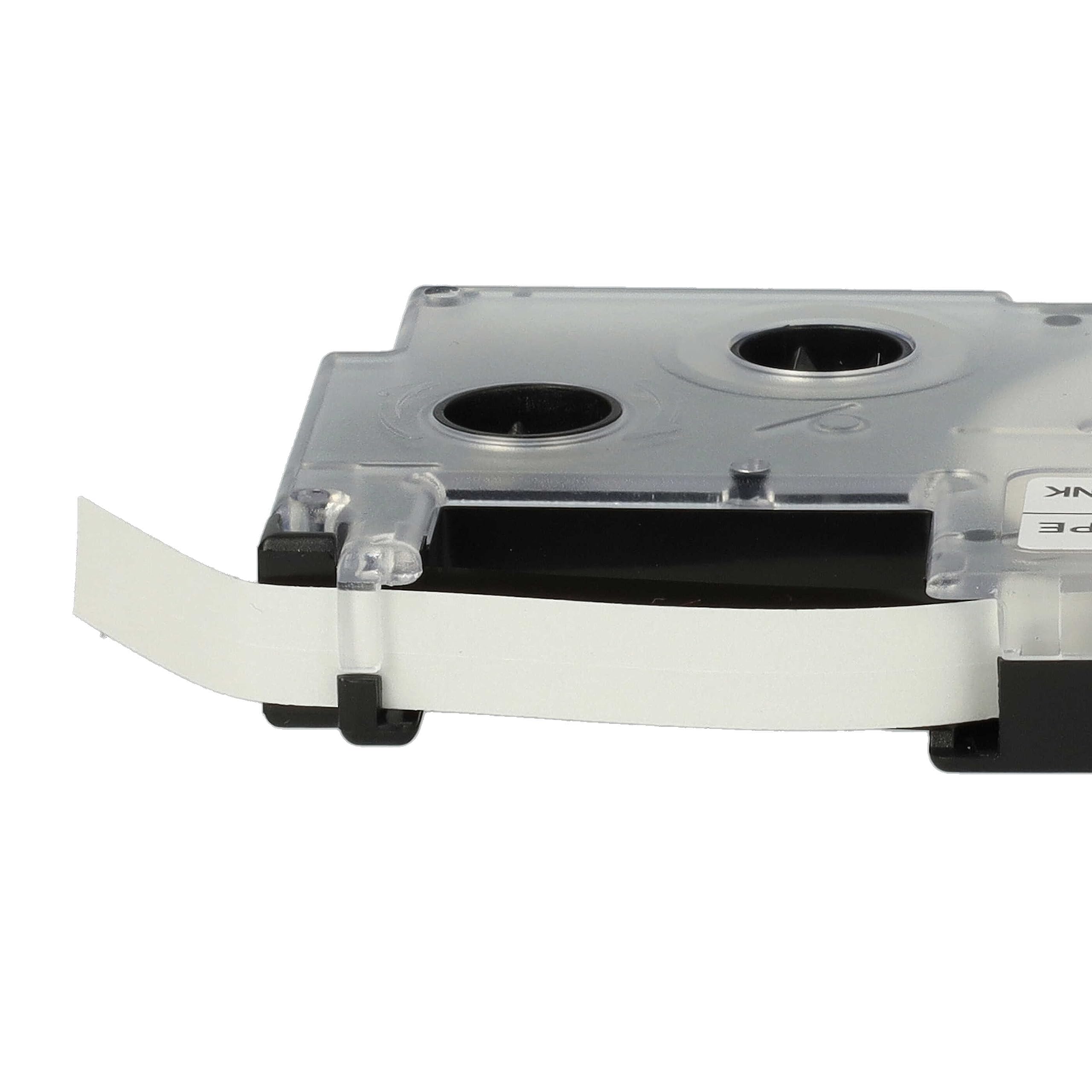 vhbw 50x Cassetta nastro compatibile con Casio KL-2000, KL-300, KL-70E, KL-200E, KL-60, KL-7000 etichettatrice 8m x 6 mm nero su bianco