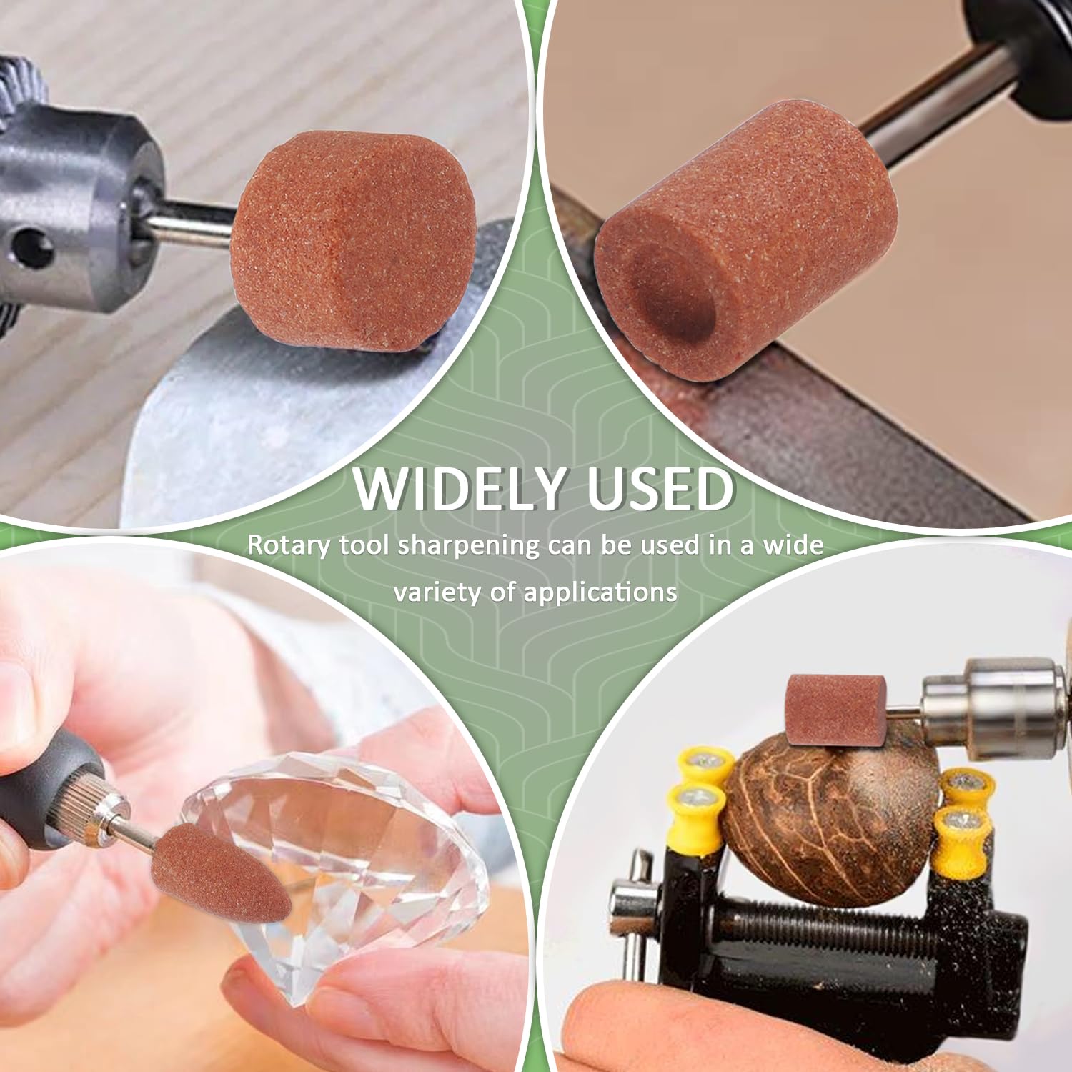 Dłuto szlifierskie do Dremel Rotary Tool kamień szlifierski wiertło szlifierskie z trzonkiem 1/8" do szlifowania, polerowania, usuwania zadziorów metal żelazny (opakowanie 45 szt.)