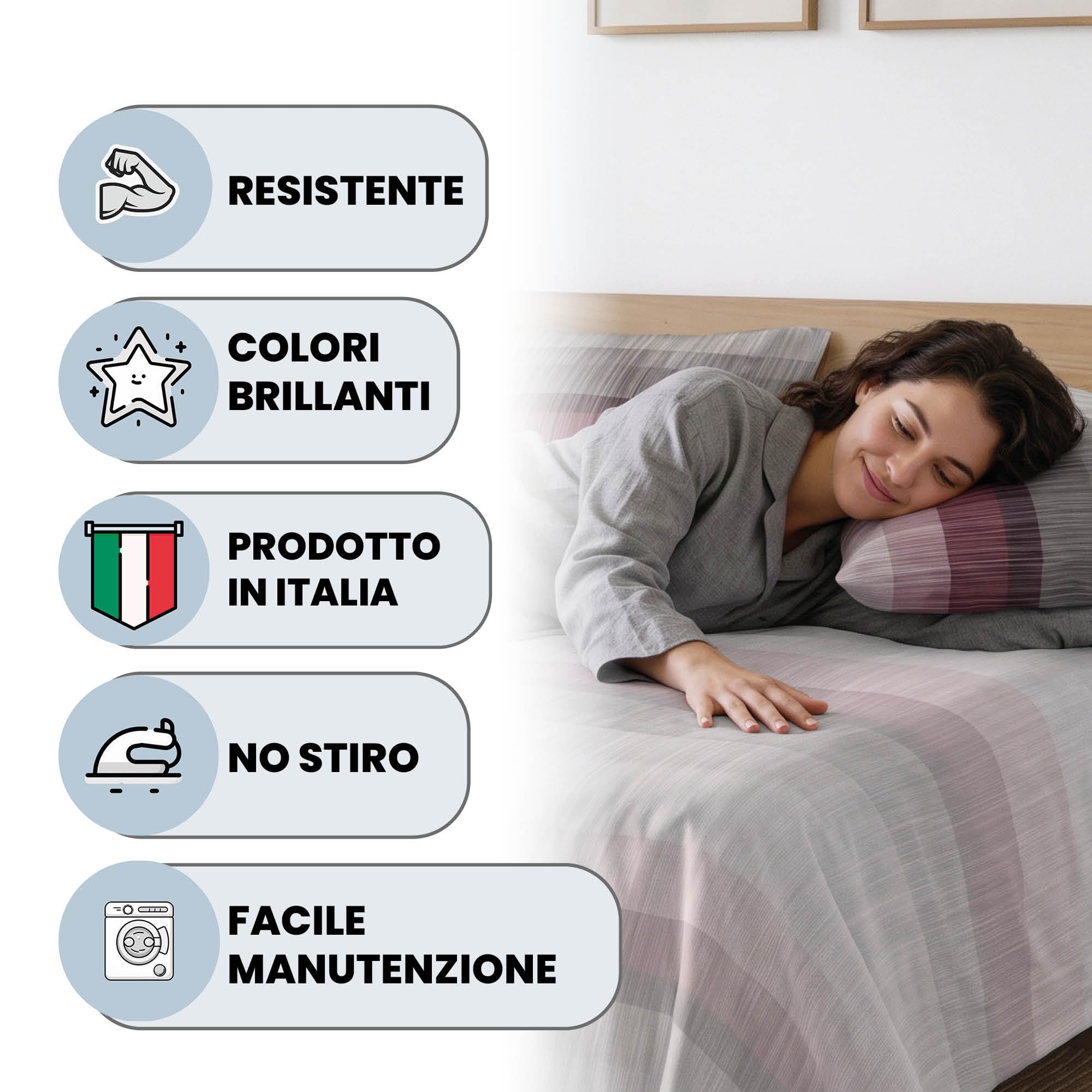 Italian Bed Linen Completo Letto Infinity No Stiro