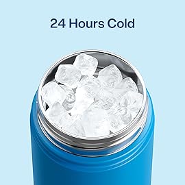 ENCOOL Insulated Water Bottle with Straw Stainless Steel Water Bottle, Leak-Proof, BPA-Free, Double Wall Vacuum Keeps Cold for 24 Hours for Sports, Travel, School (18 oz, Celtic Blue)