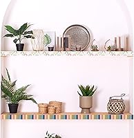 Vista 6 de Bordes bohemios de 131 pies para tablón de anuncios, para aula, corazones de arcoíris, bordes rectos, calcomanías para decoración de aula, escuela