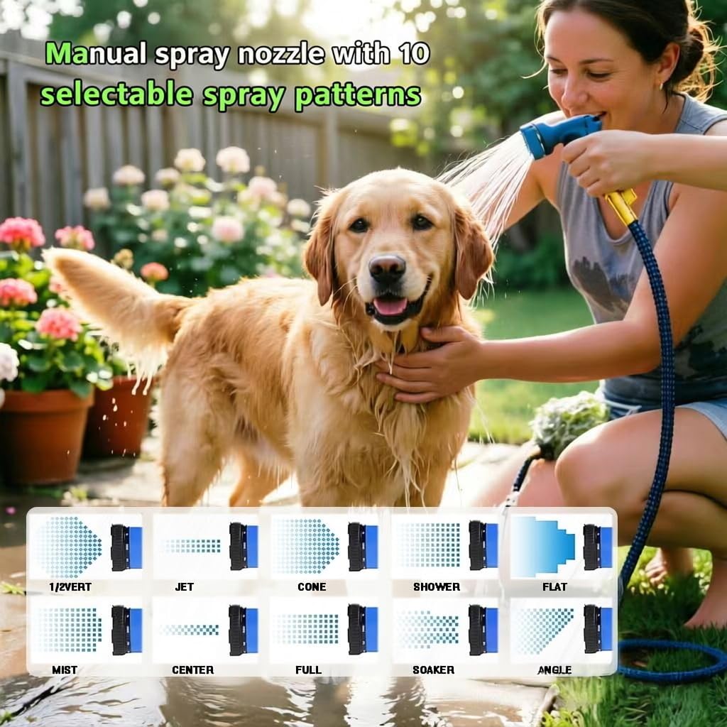 Attacco per tubo flessibile per lavello interno, tubo dell'acqua espandibile da 6,5 m, con 7 adattatori per rubinetto per cucina e bagno, irrigazione piante, bagno per animali domestici e pulizia