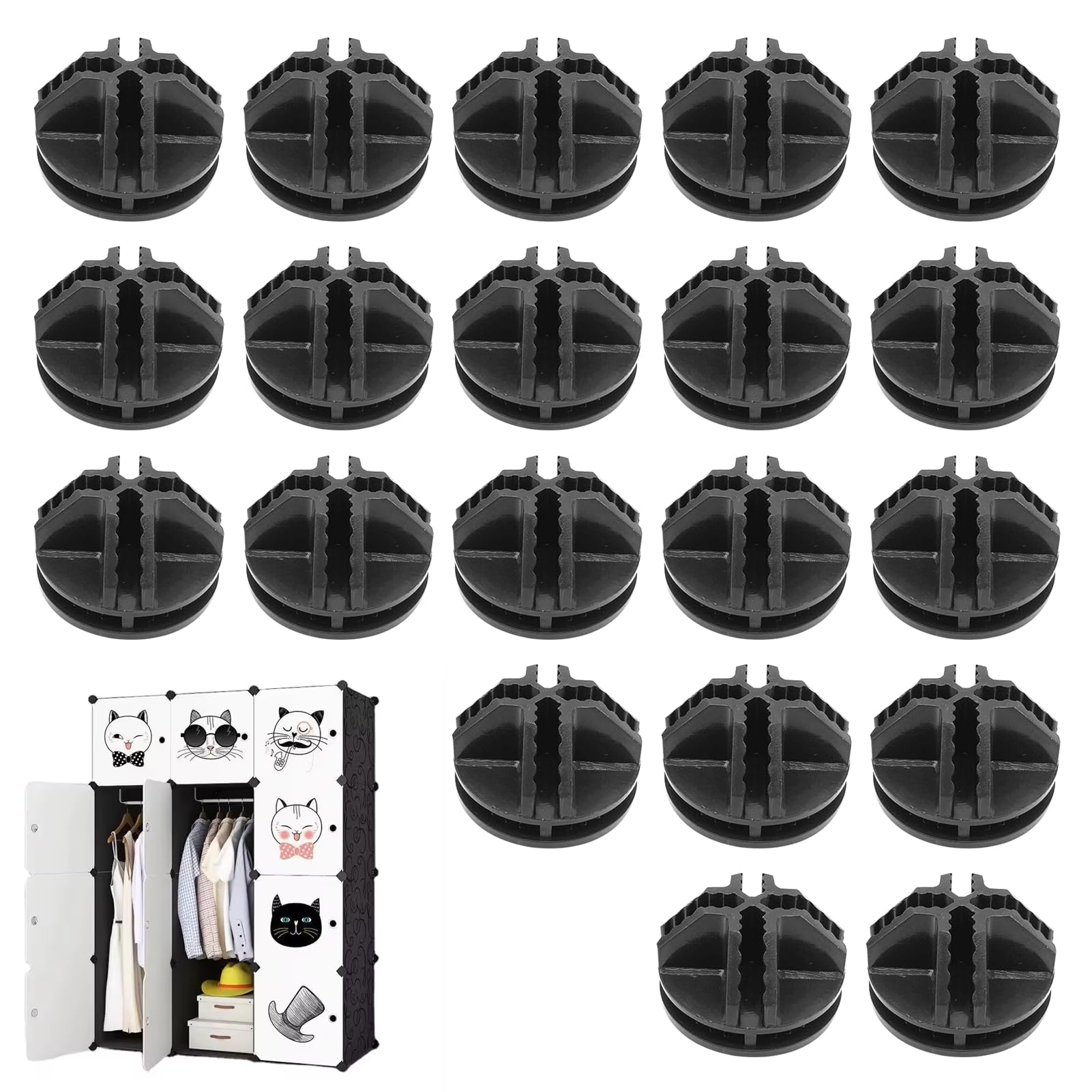 20 PCS Storage Cube Connectors, Wire Cube Storagge Shelves Cubes C&C Grid Connectors Cubes Storagge Connectorss, Wirre Grid Storage Accessories for Closet Storagee Organizer-image-9