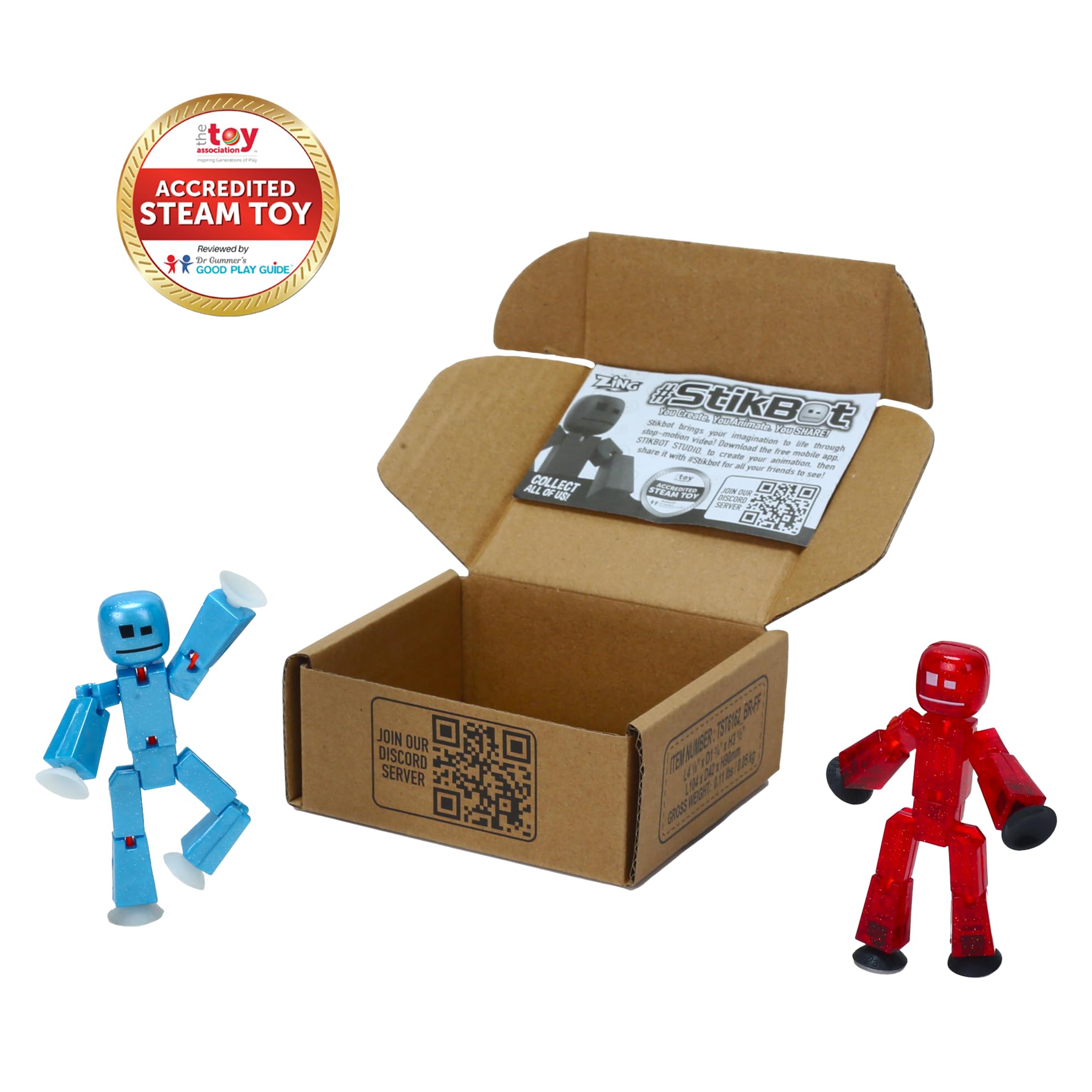 Amazon.com: Zing StikBot Dual Pack StarFrost Blue & Comet Red – 2