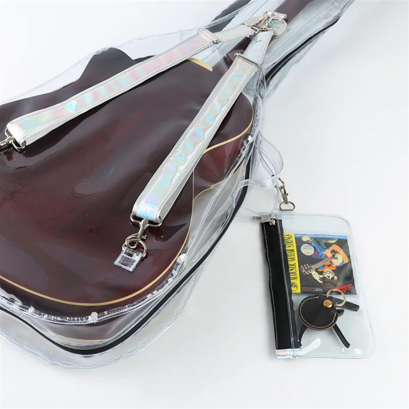 Funda Guitarra Estuche Tipo Mochila Transparente Impermeable for Guitarra acústica y eléctrica de 39, 40 y 41 Pulgadas