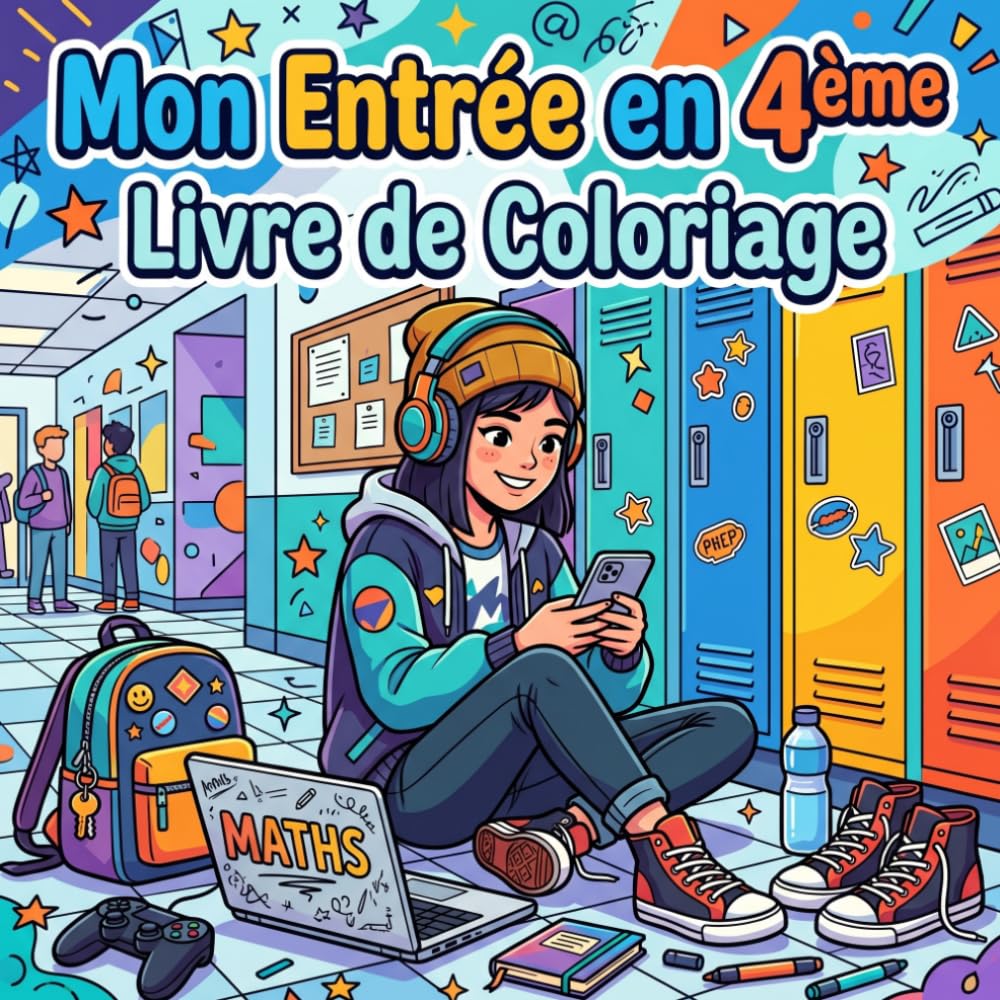 Mon Entrée en 4ème Livre de Coloriage: Activités Créatives et Antistress pour Ados (Mon Entrée à l'École)