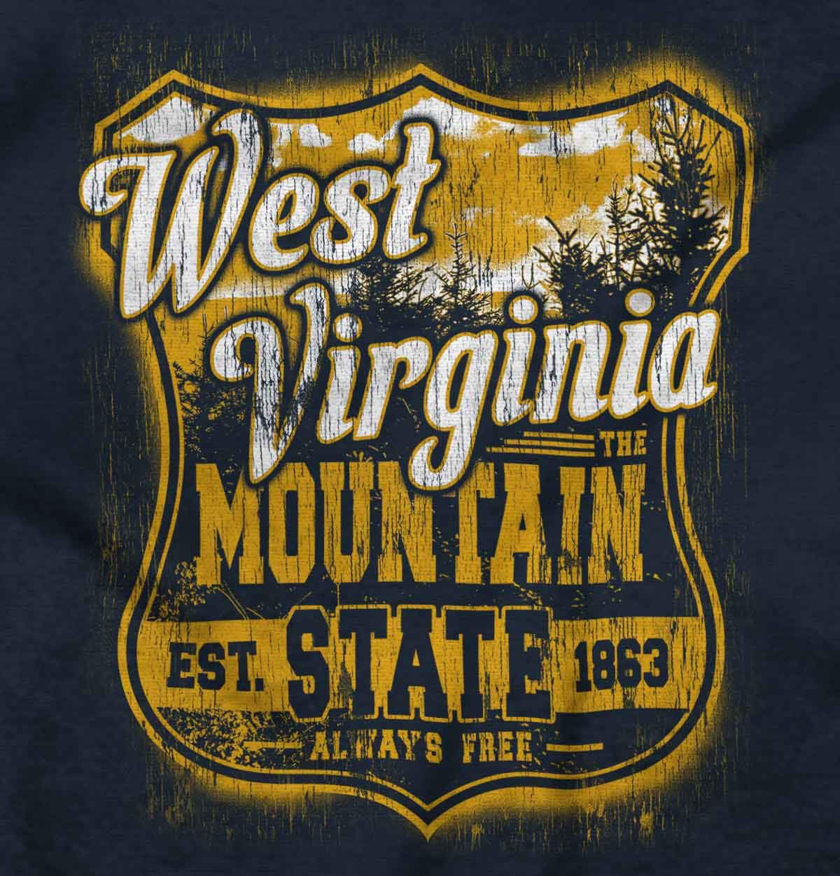 Brisco Brands West Virginia Retro Mountain State WV Baby Romper Boys or Girls