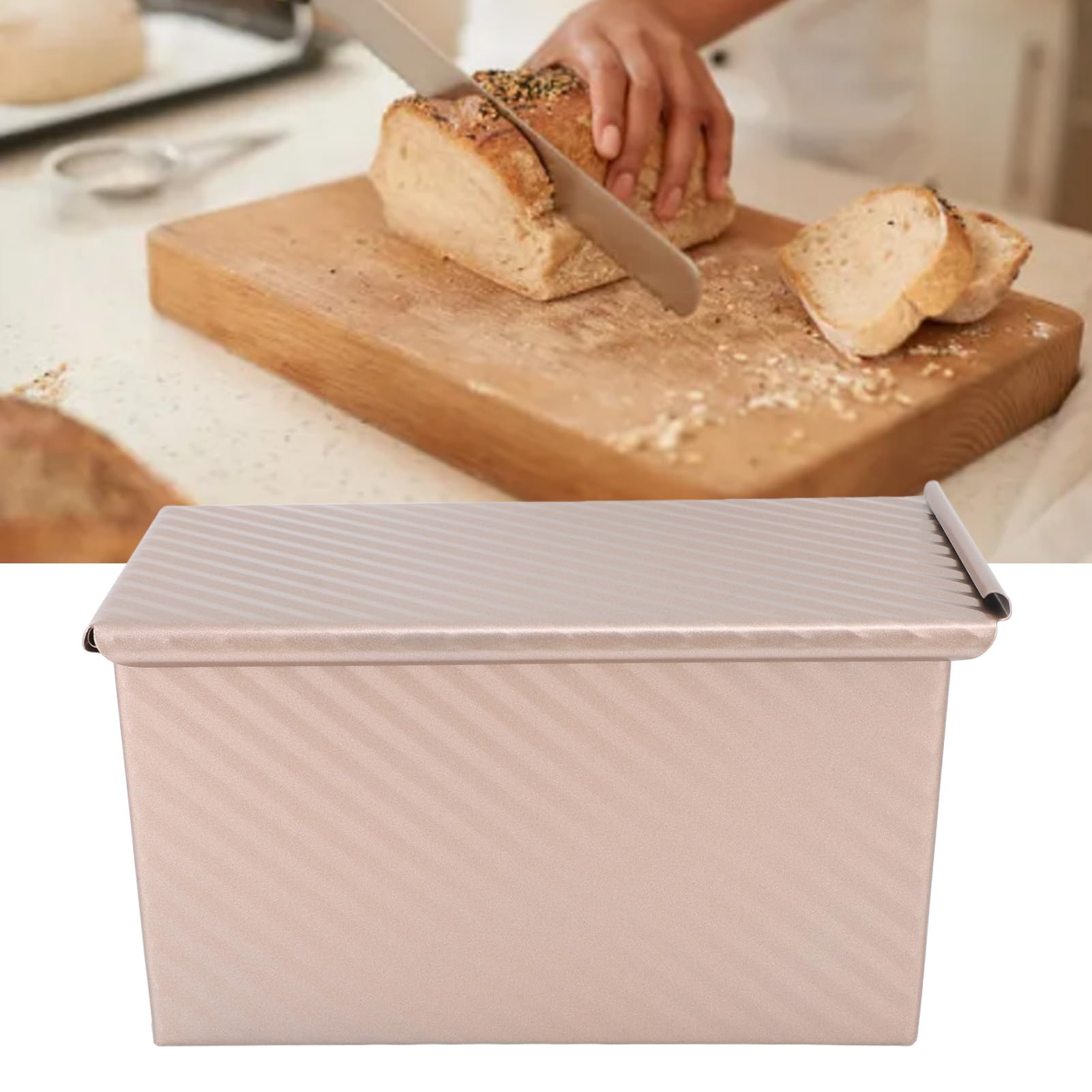 Homikit Set van 2 rechthoekige roestvrijstalen broodvormen, 30,5 cm, voor cake, brood en toast, 7,6 cm diep, gezond en niet giftig, vaatwasmachinebestendig