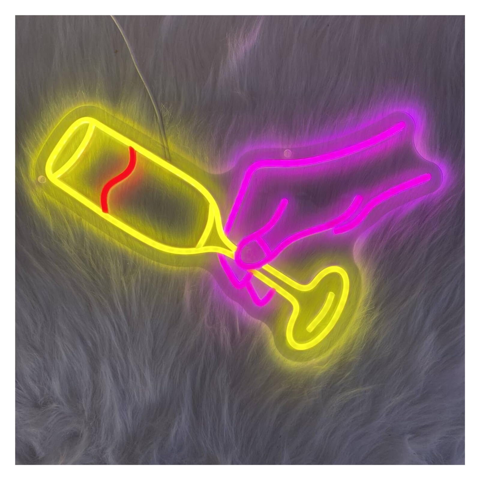 LEMST Sign Lamp Red Wine Neon Sign USB Powered Wine Glass Neon Lights for Bar Hotel Airport Bedroom Wall Decor 30cmx40cm