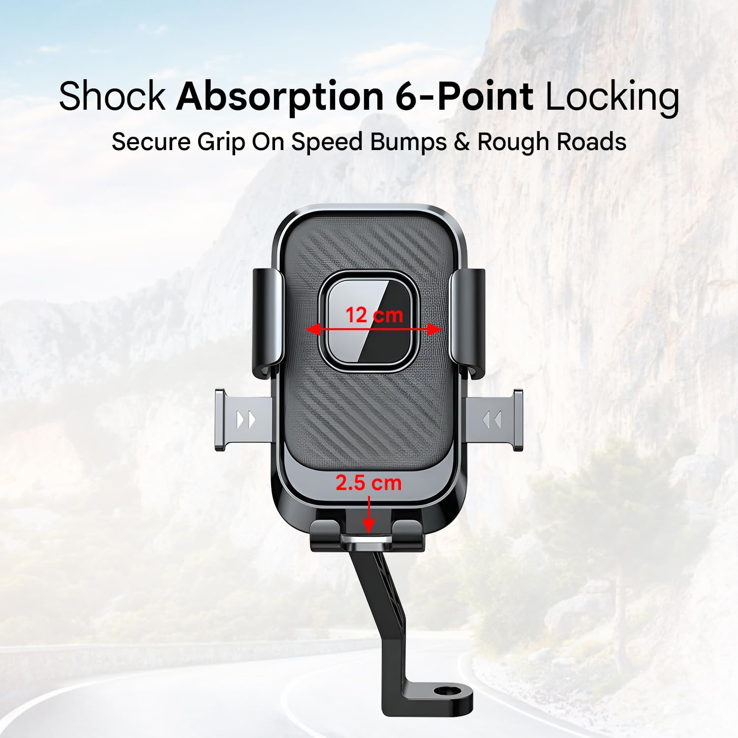 HUMBLE® Bike Phone Holder for Handlebar & Mirror Mount, 360° Rotatable Mobile Holder, Shock-Absorbent Clamp, Adjustable Smartphone Mount for 4–6.9 Inch Phones, Bike & Scooter Compatible (BK-089) — Amazon image 8