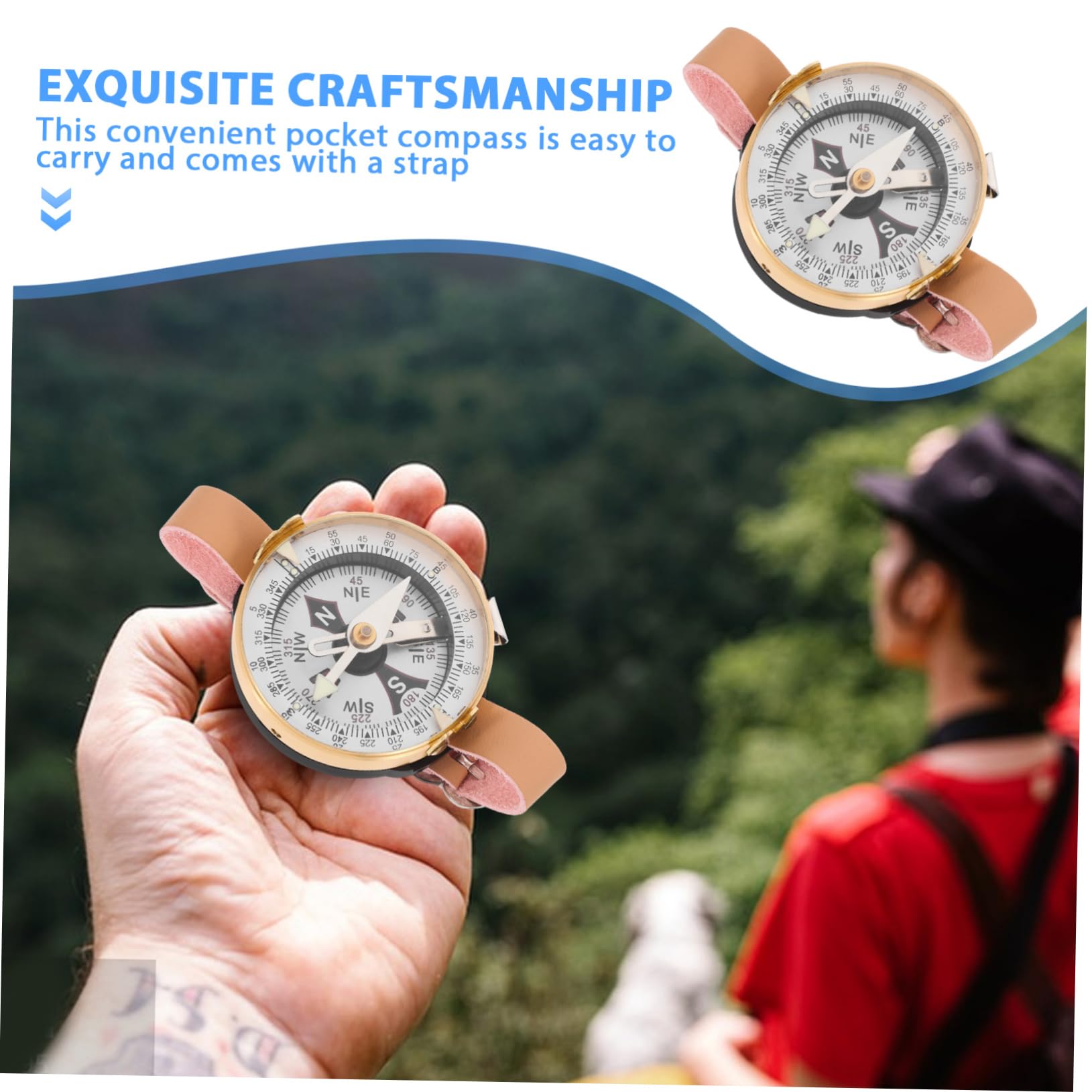Yardwe orologio bussola orologio della bussola orientamento bussola tascabile attrezzatura da campeggio bussola marina bussola da escursionismo portatile fornitura campeggio Metallo