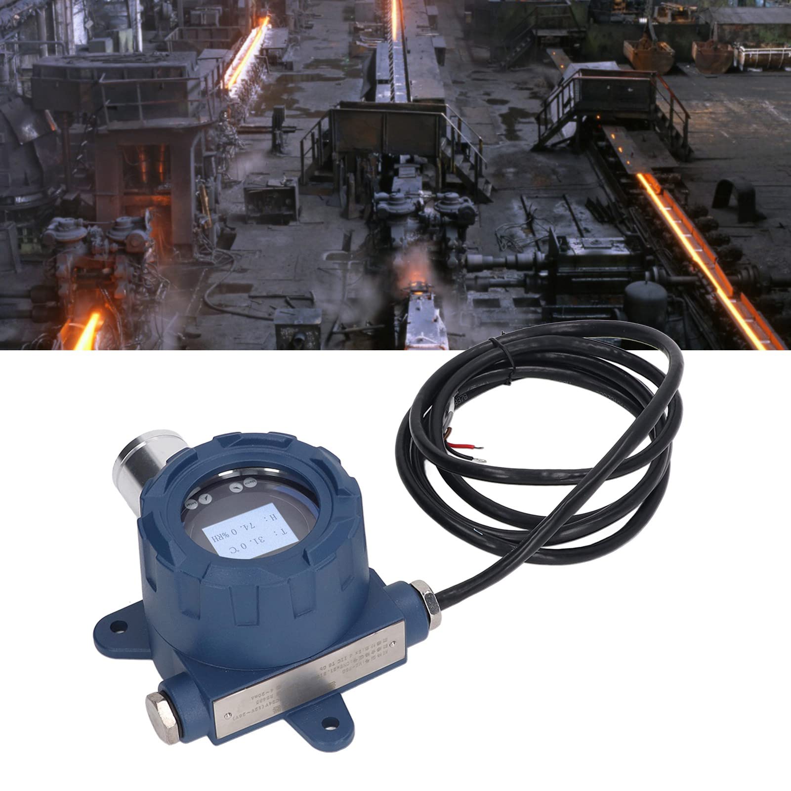 Termohigrómetro Industrial con Sensor de Temperatura y Humedad a Prueba de Explosiones Integrado con Pantalla LCD