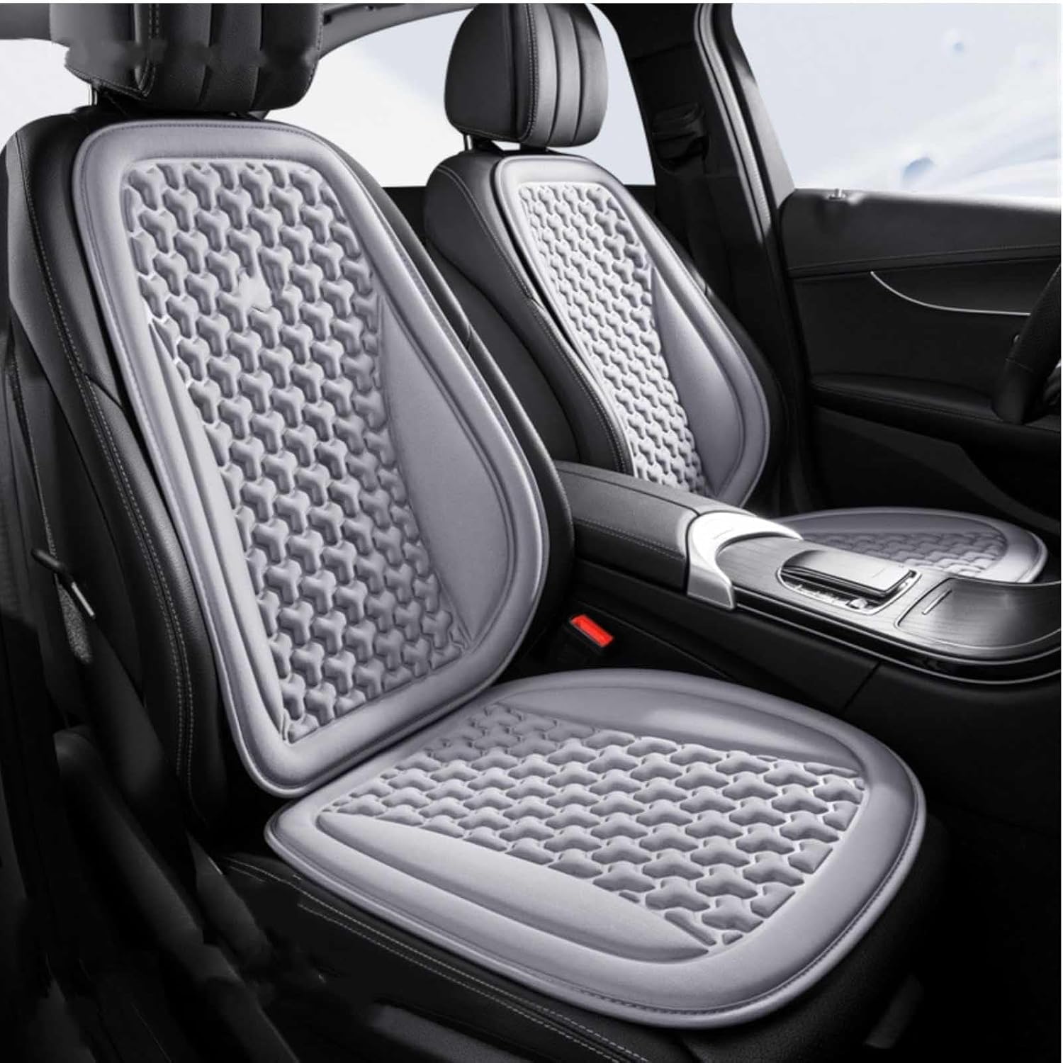 Sitzkissen Auto für VW ID.3 ID3 Pro/S/Pure/Pro Performance Id 3 2021-2026, Autositzschoner Anti Rutsch Atmungsaktiv Sitzauflage Weicher Autositzkissen für Vordersitze Auto Zubehör,B/Grey