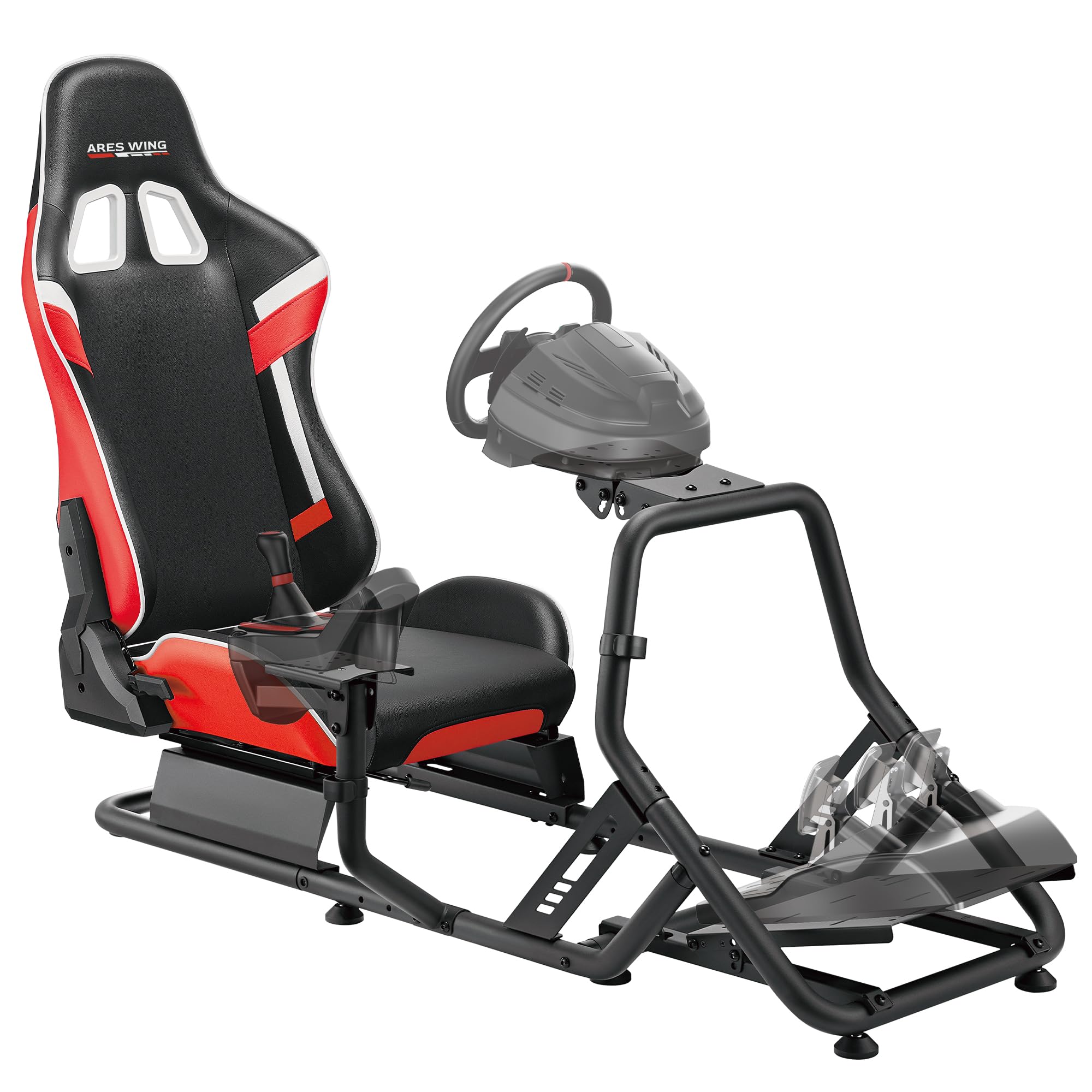 ARES WING Cockpit para Simulador de Carreras con Asiento, Rojo