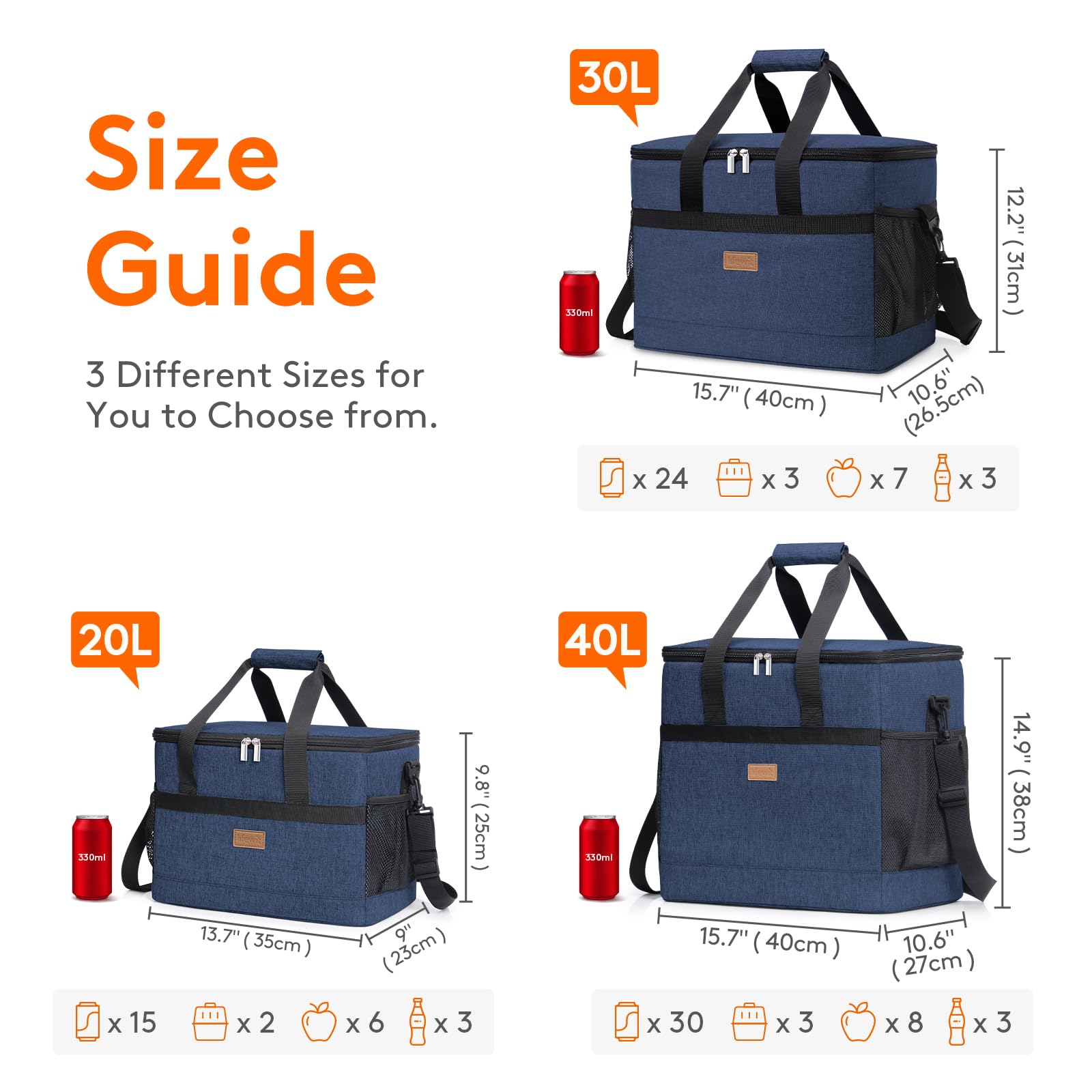 Lifewit Borsa Termica Porta Pranzo Borsa Frigo Isoterma per Alimenti Mantenere Caldo o Freddo per PIC-nic/All'aperto/Barbecue/Campeggio/Eventi Sportivi