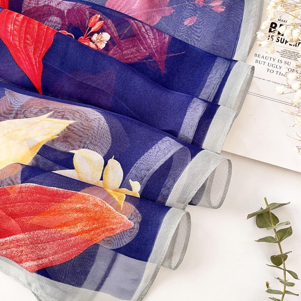 Pokeedioty Fashion Scarfs for Women Lightweight breathable Floral Pattern Sheer Scarfs Sun-proof Shawls Wraps image 4