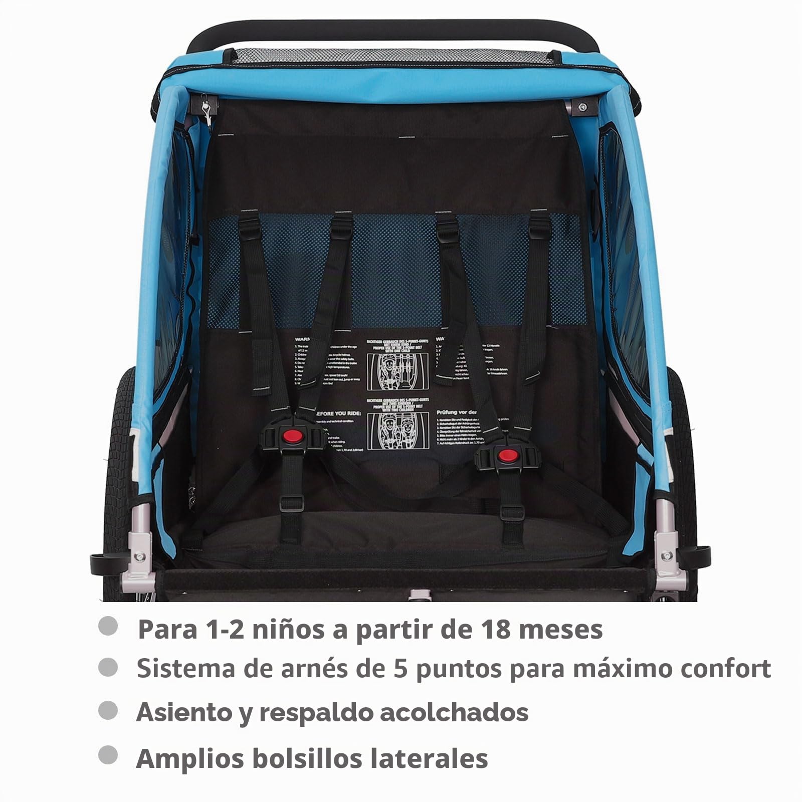 Tiggo VS 50202 Remolque infantil para bicicleta y cochecito 2 en 1