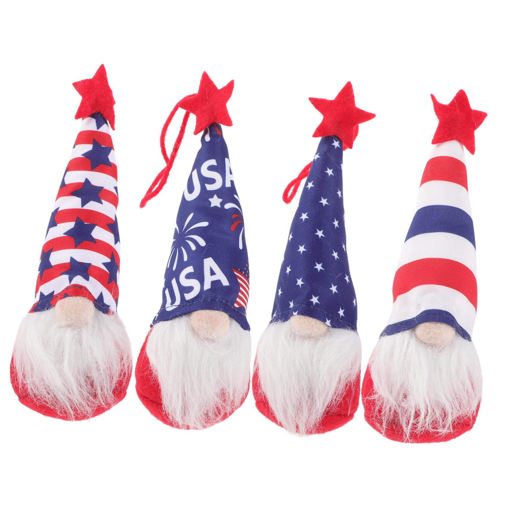 Ornements de gnomes du 4 Juillet Cabilock pour arbre de fête - Lot de 4