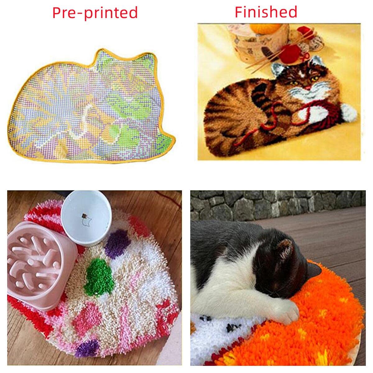 Shih Tzu DIY Latch Hook Rug Kit – 50x50cm Round, Includes Yarn, Hook & Pattern - View #13