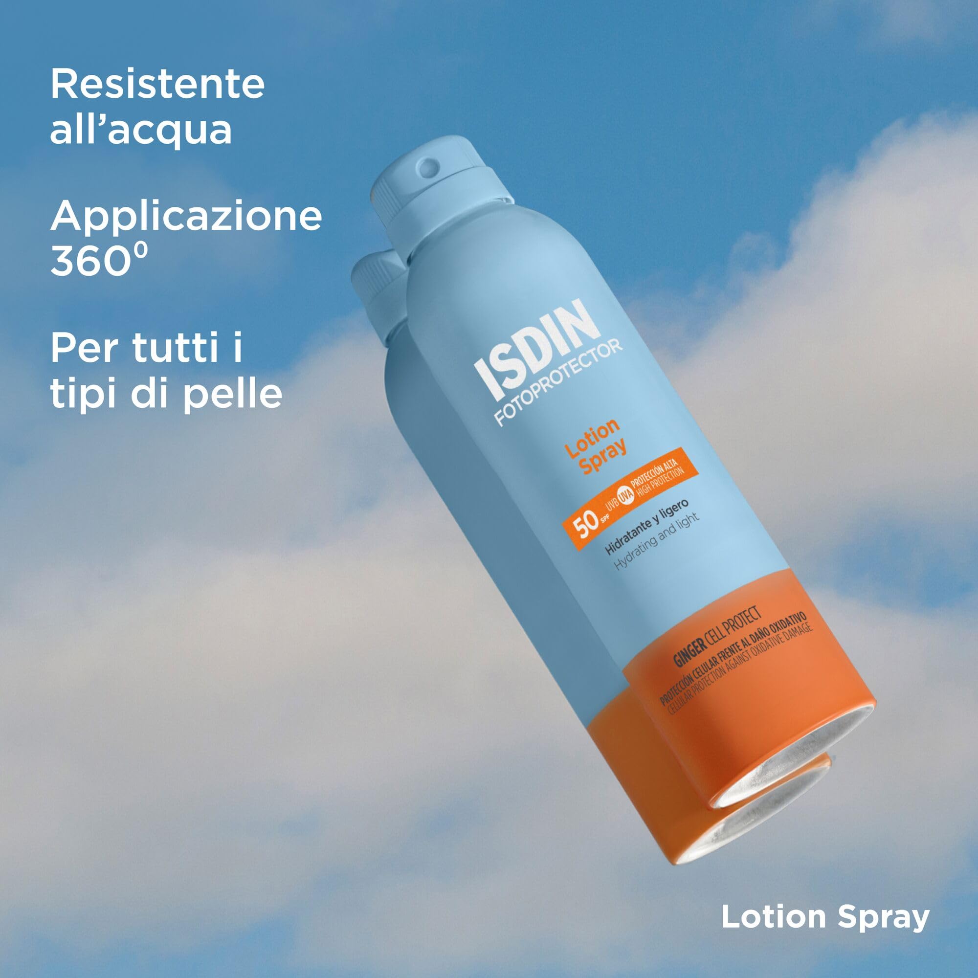 ISDIN Lotion Spray SPF 50 (250 ml) | Protezione Solare Corpo Spray | Molto Idratante e Leggera con Assorbimento Istantaneo | Per Tutti i Tipi di Pelle