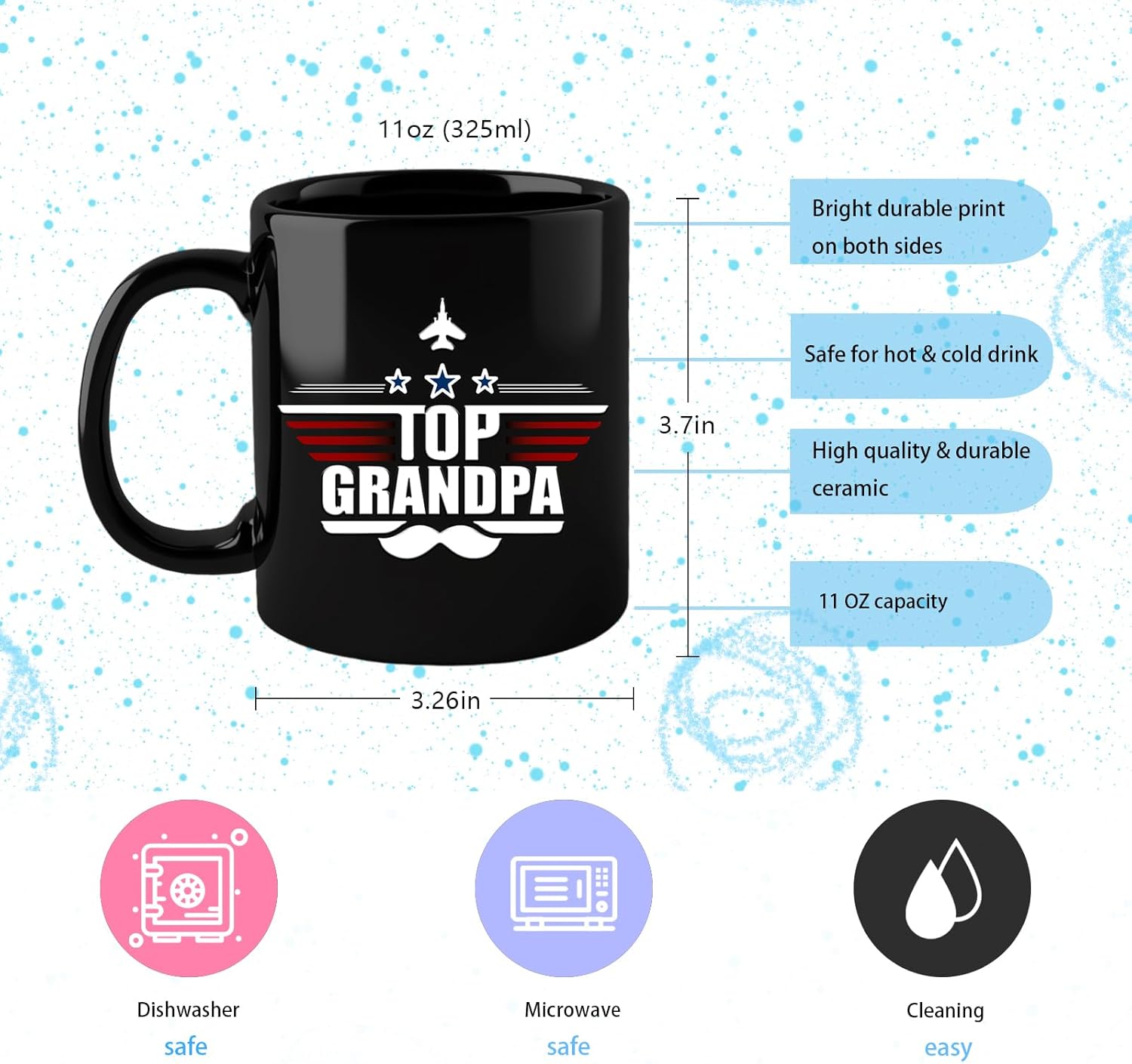 Top Grandpa Mug 11Oz Christmas Gift for Grandpa Father Day Birthday Gifts from Grandkids Ceramic Grandpas Cup for Coffee,Milk and Tea Microwave & Dishwasher Safe - Image 3