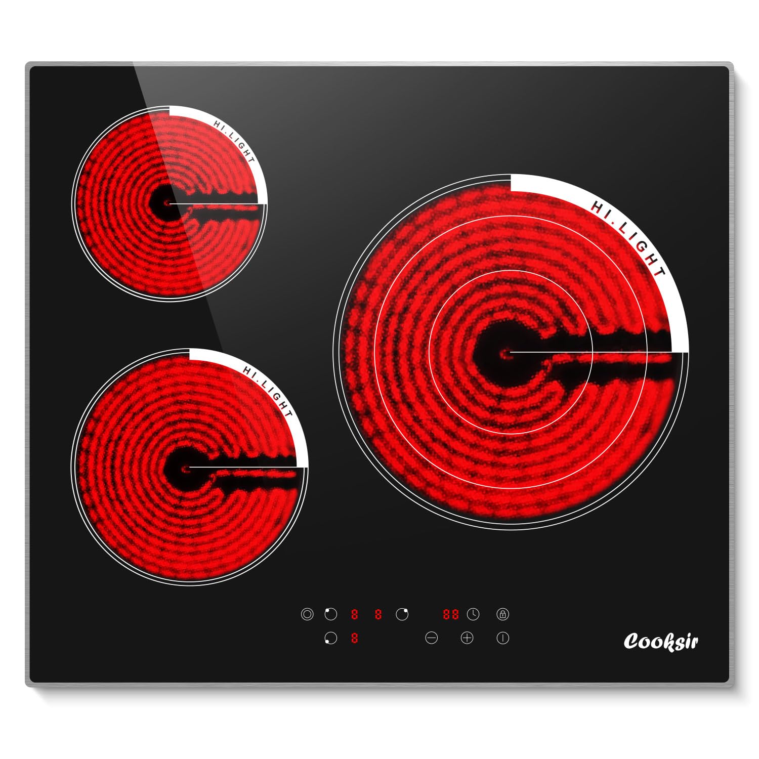 Cooksir 24 Inch Electric Cooktop 3 Burners