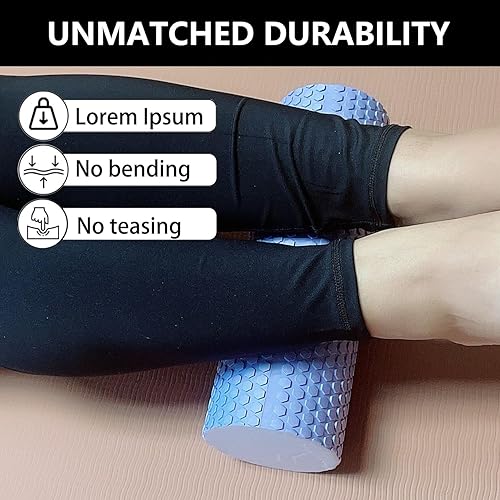 Miniatura 3 de Rodillo de espuma de densidad media, rodillo de masaje de recuperación de punto gatillo azul claro para ejercicio de tejido profundo, terapia