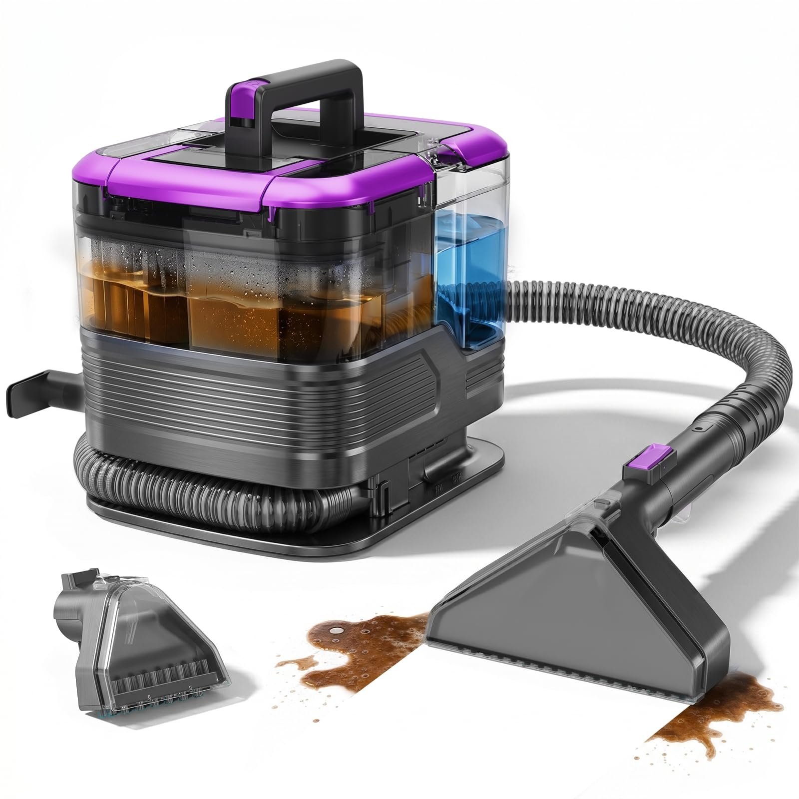 Waschsauger Polsterreiniger Gerät, 600W 21kPa Tragbarer Teppichreiniger
