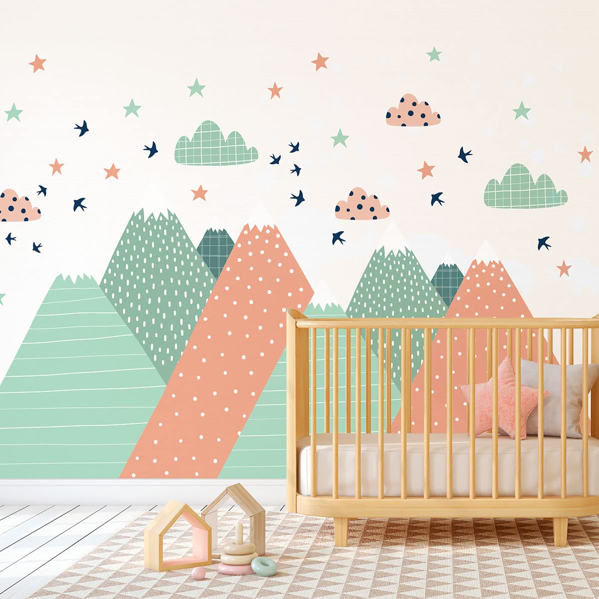 Children's Wall Stickers - Baby Room Decoration - Children's Wall Stickers - Scandinavian Mountains Stika - H60 x L90 cm - Image 4