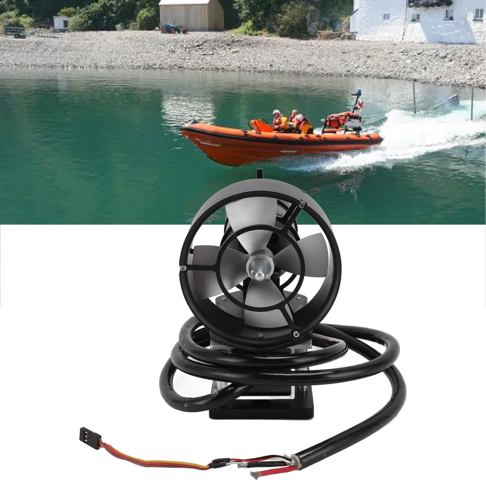 Tbest Underwater Thruster, Brushless Motor, Aluminum Alloy Construction, ROV Motor, 4 Blades, Lightweight Design, 12-25.2V, CCW for Underwater Robots, ROV, Subsea Exploration, Underwater Drone