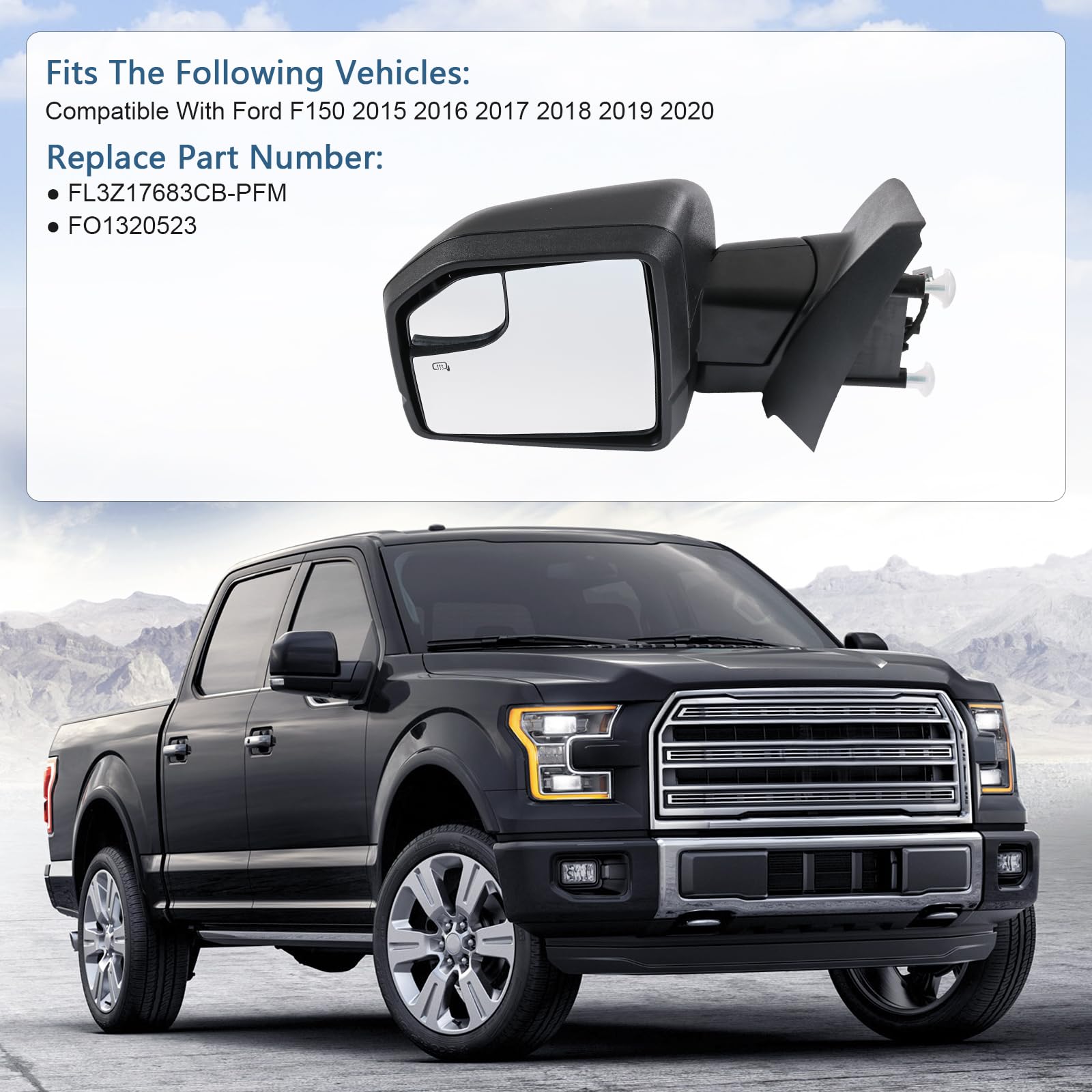 Amazon.com: RADHLBNIU Side View Mirror Left Driver Side Mirror