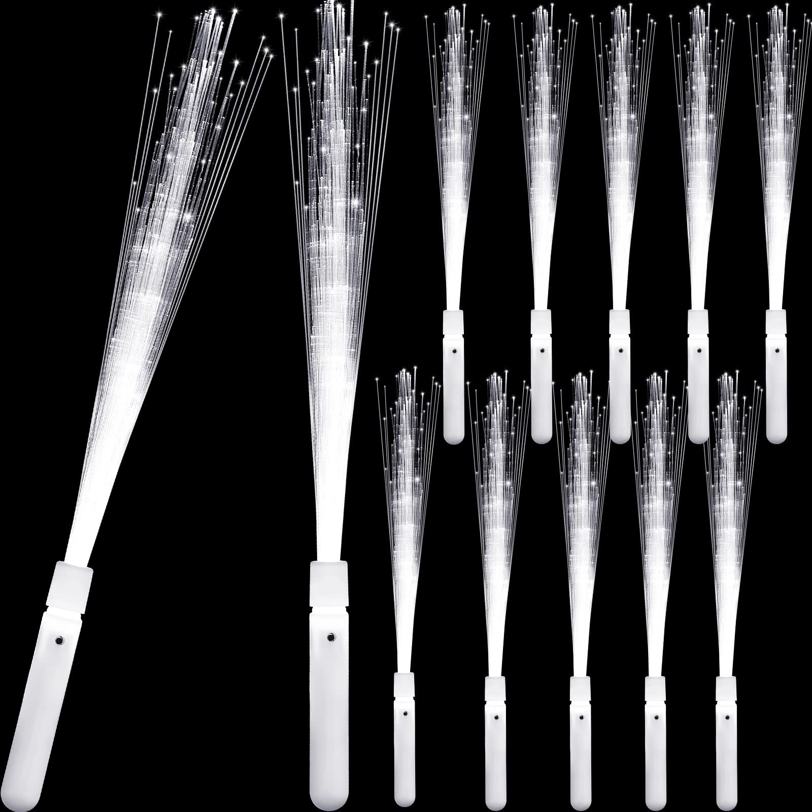 Buy 12 Pieces Fiber Optic Wand White Glow Sticks Magic Long Glow Sticks