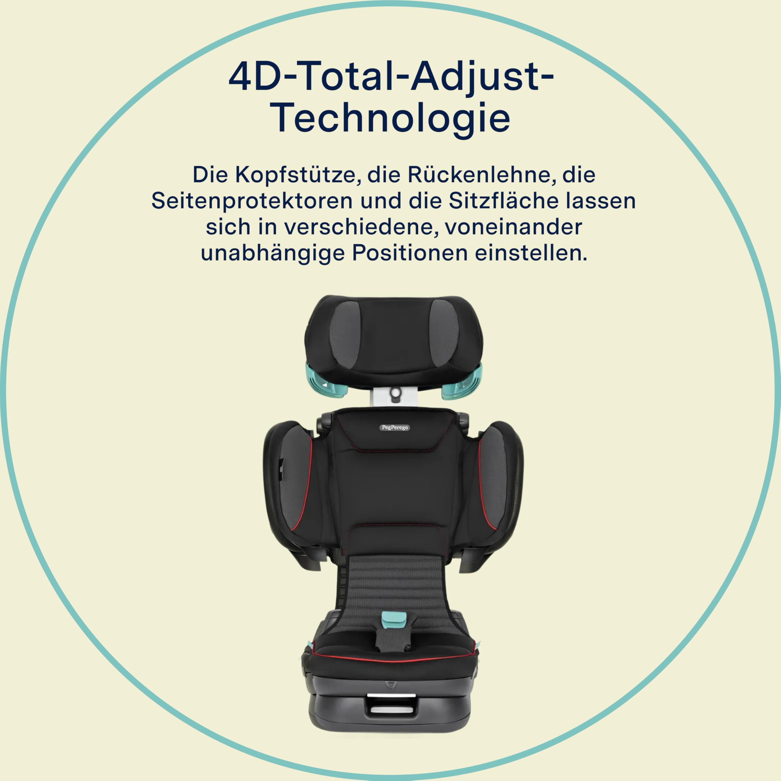 PEG Viaggio Flex Autositz ISOFIX mit fortschrittlicher Technologie, verstellbar, klappbar, verstärkte Rückenlehne, für Kinder von 100 bis 150 cm (3-12 Jahre), 15-36 kg, Active