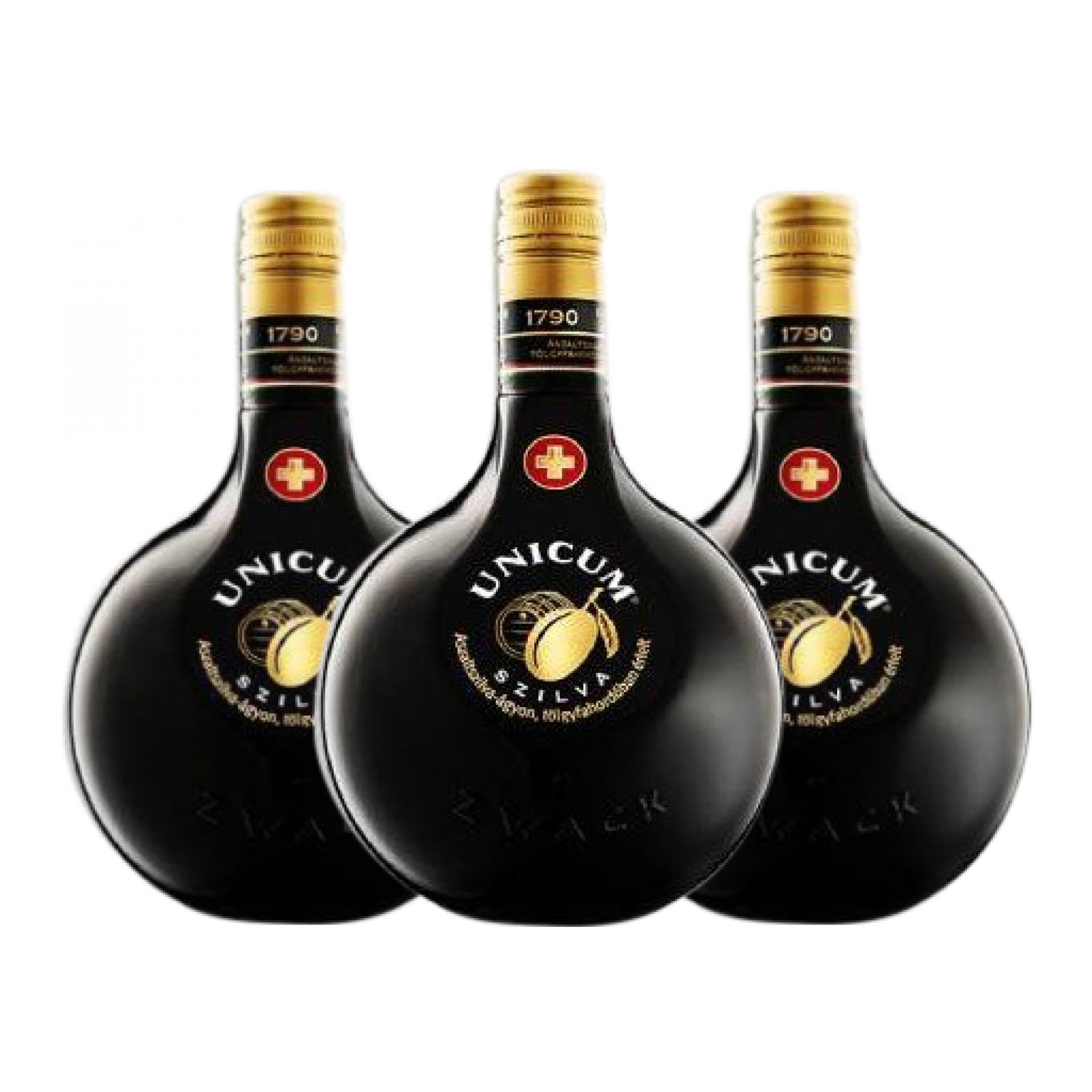 Licores Zwack Unicum Szilva Licor de Ciruelas 70 cl (Caja de 3 Botellas de 70 cl)