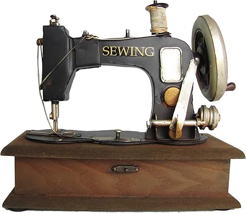 Zaer Ltd. Caja decorativa de la máquina de coser del diseño de los años 20 del estilo vintage (diseño 2)
